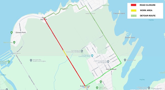 Detour Map Talbot Street September 4 and 5 2024